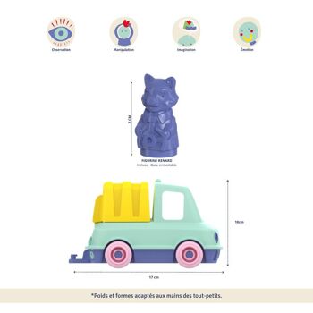 Jouet véhicule, Camion Poubelle avec figurine, Made in France en plastique recyclé, Cadeau 1-5 ans, Pâques 8