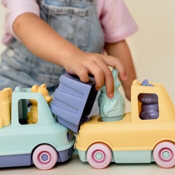 Jouet véhicule, Camion Poubelle avec figurine, Made in France en plastique recyclé, Cadeau 1-5 ans, Pâques 14
