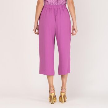 Pantalon large plissé rose 4