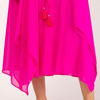 Robe longue asymétrique rose 5