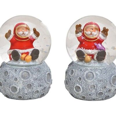 Snow globe Nikolaus, on the moon base made of poly, glass colored 2-fold, (W / H / D) 4x7x4cm