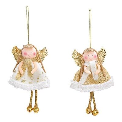 Hanger angel made of textile gold 2-fold
