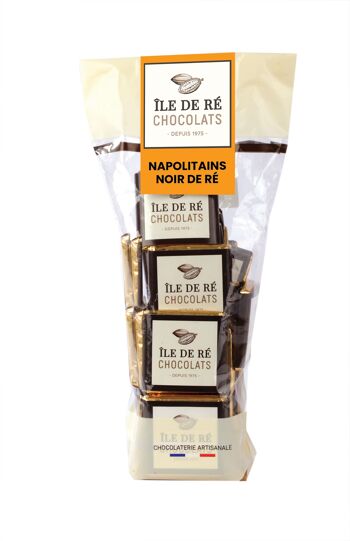 BONBON DE CHOCOLAT - Poche Napolitains Noir de Ré emballés 160g 2