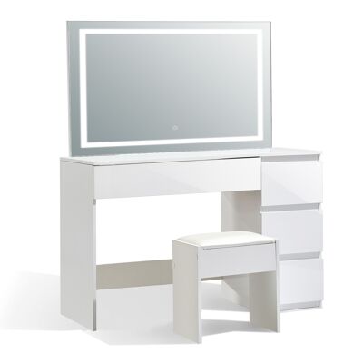 LENI dressing table with mirror, stool and adjustable LED lighting