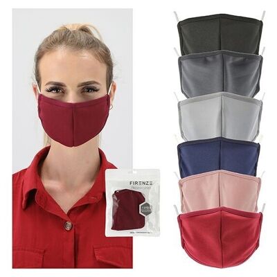 Mouth and nose mask made of polyester colorful, plain 6-fold, (H) 12cm