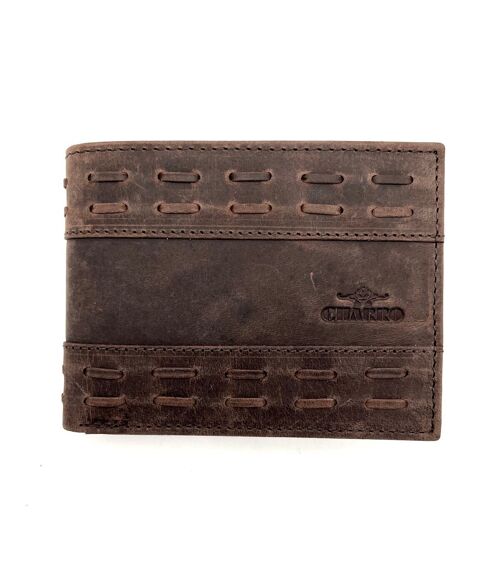 Genuine leather wallet, Brand Charro, Vintage effect, art. HU-11123