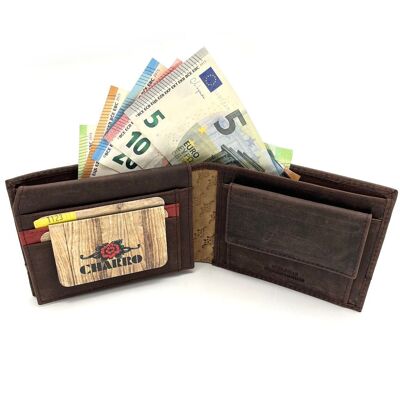Geldbörse aus echtem Leder, Marke Charro, Vintage-Effekt, Art.-Nr. HU-21123