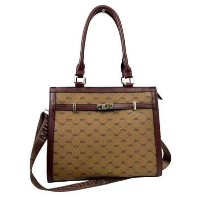 Amplio Bolso de Hombro Sintético con Asas Largas para Mujer