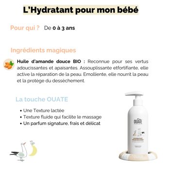 Crème hydratante corps et visage bébé à l'huile d'amande douce BIO - Recharge 2