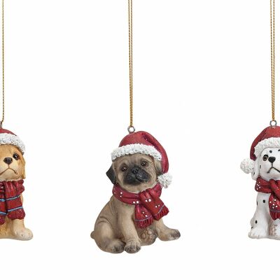 Christmas dog pendant made of poly