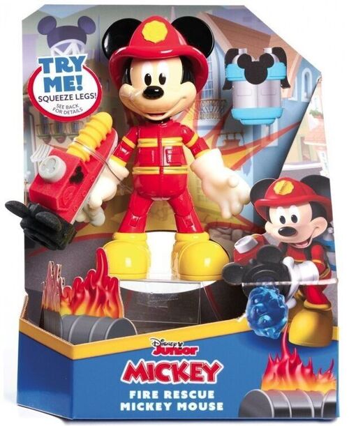 Figurine Pompier Mickey 15 Cm et Accessoires