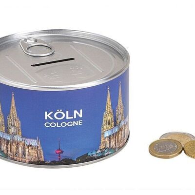 Caja de dinero fondo de vacaciones Catedral de Colonia, de metal (An / Al / Pr) 10x6x10cm