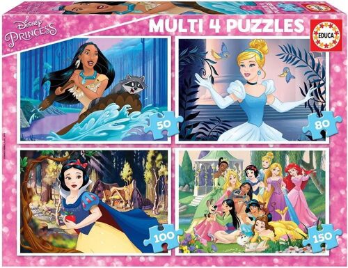 Puzzle 4 en 1 Disney Princesses