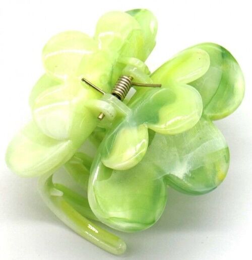 X-D9.1 H001-008 No.3 Hair Claw Flower 7cm Green