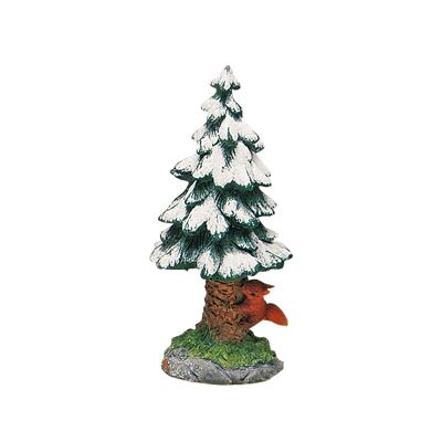 Miniature fir tree with squirrels made of poly