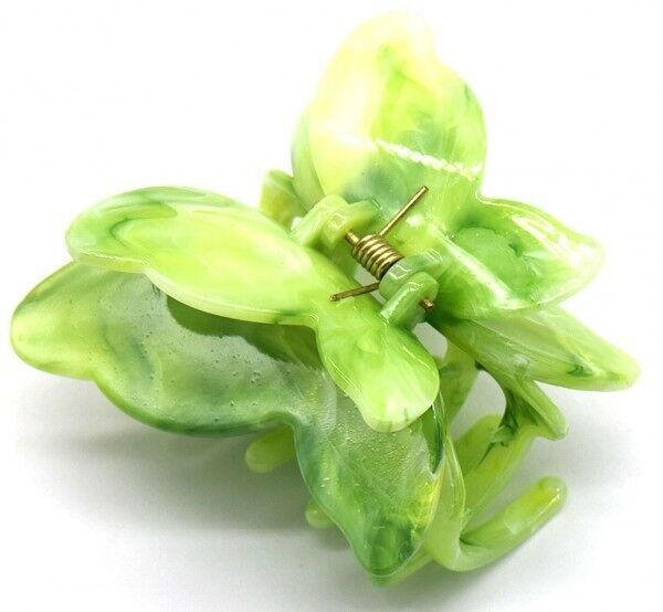 X-B4.2 H001-005 N.3 Farfalla per artigli per capelli 7 cm Verde