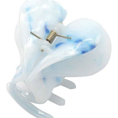 X-H10.2 H001-004 No.6 Hair Claw Heart 6cm Blue