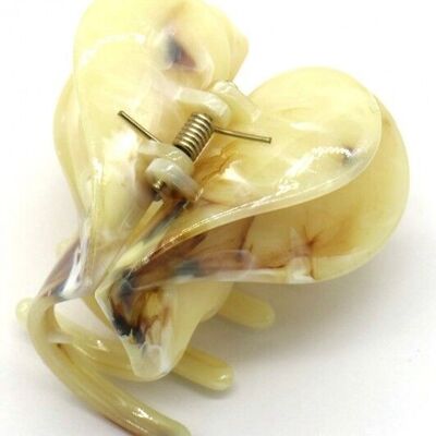 X-I1.1 H001-004 No.5 Hair Claw Heart 6cm Yellow