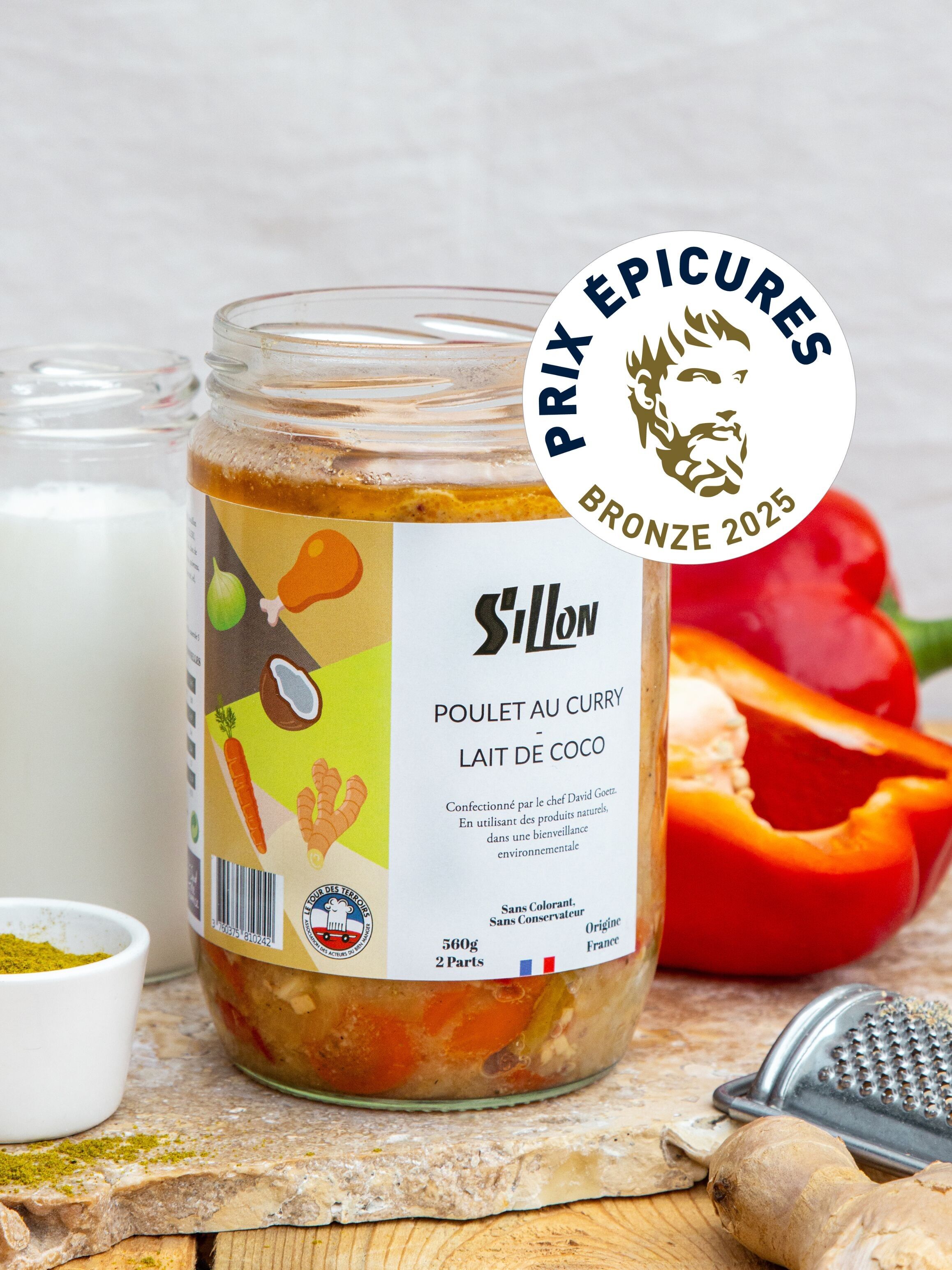 Pollo al curry con leche de coco - 550 g - Bronze Epicure 2025