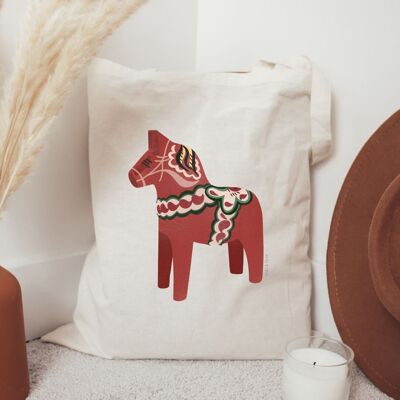 Cloth bag Dala horse - Sweden Jute bag