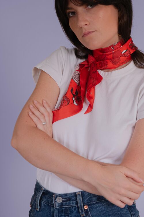 Foulard bandeau « La libellule rouge»