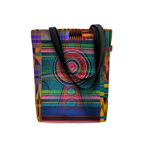 Africa Shoulder Bag In Canvas Sunny Line Bertoni