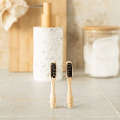 Cabezal de cepillo de dientes de bambú (x2)