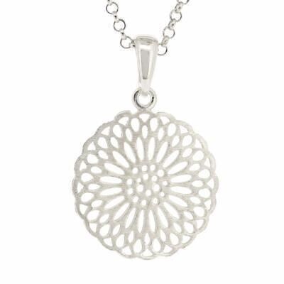 Forma geometrica in argento sterling con catenina da 45,7 cm e scatola di presentazione