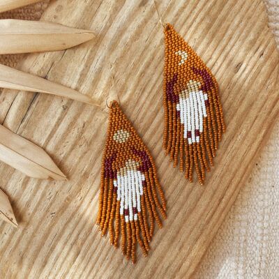 Boucles d'oreilles Gnou terracotta