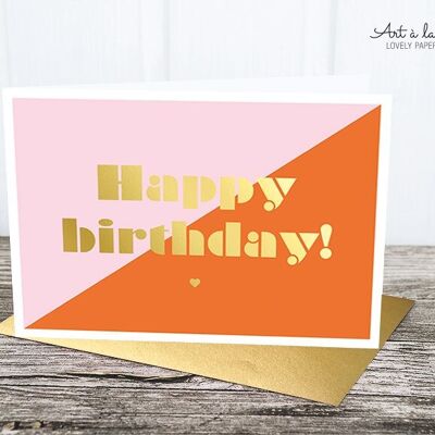 Folding card: Happy Birthday, pink