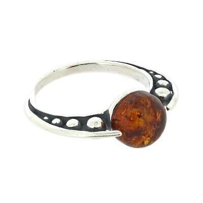 Cognac Amber Newton Ring in a Size N and Presentation Box