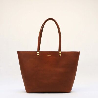 CICI leather tote - Hazelnut