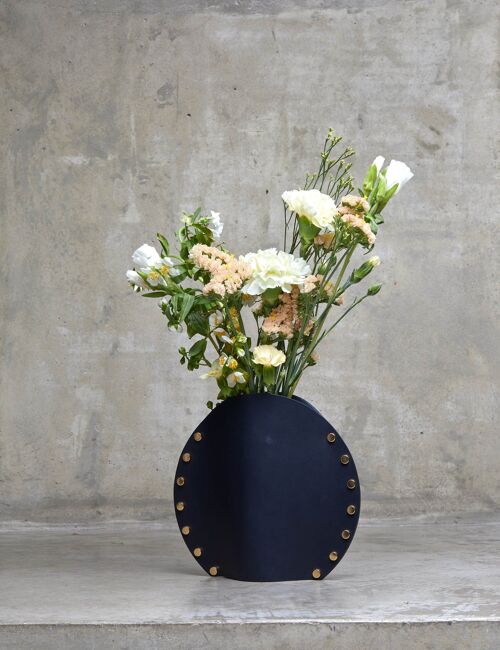 Vase en cuir - Moon Stellar S Minuit