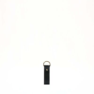 Leather key ring L - Black