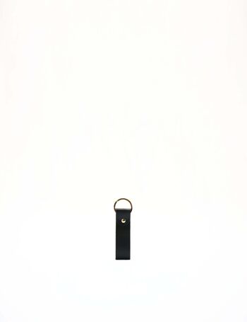 Porte-clés en cuir L - Noir 1