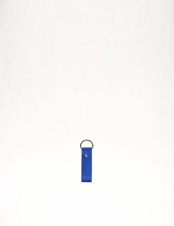 Porte-clés en cuir L - Bleu électrique 3