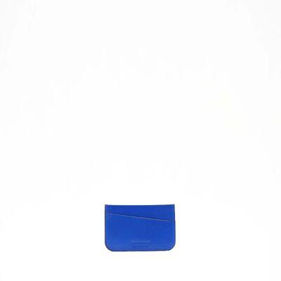 Leather card holder DIAGONAL Electric blue
