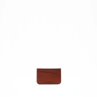 DIAGONAL Hazelnut leather card holder