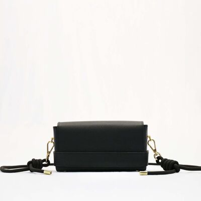 Leather Crossbody Bag - GUMI KAWAÏ BLACK