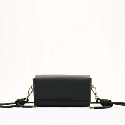 Leather Crossbody Bag - GUMI TO GO BLACK