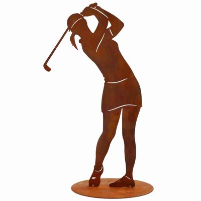 Figurine de golfeur, joueur de golf rouille | 40 cm