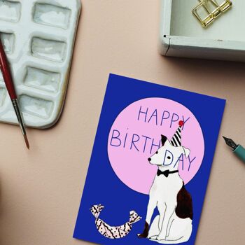 Carte postale anniversaire chien 2