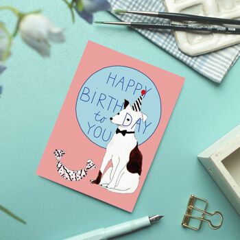 Carte postale anniversaire chien 9