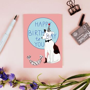 Carte postale anniversaire chien 11