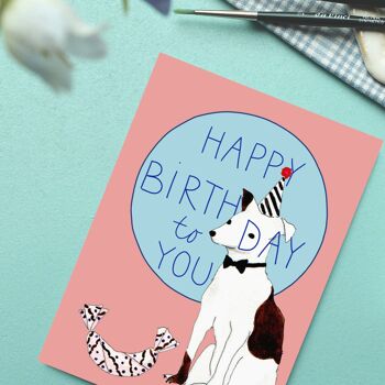 Carte postale anniversaire chien 13