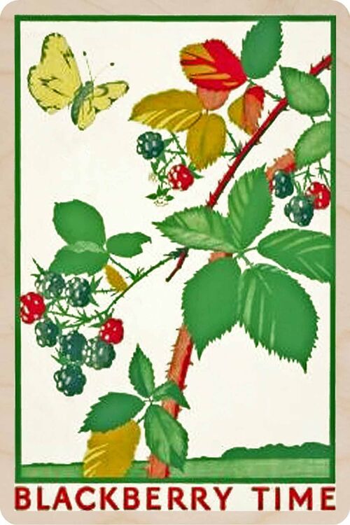 Wooden Postcard BLACKBERRY TIME Nature Card