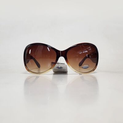 Brown Visionmania women's sunglasses with graphic print on legs