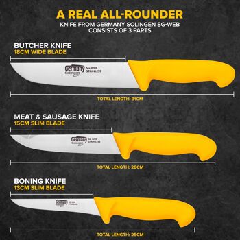 Schwertkrone Set di coltelli da macellaio Made in Germany Solingen