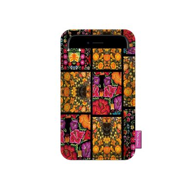Etui Pour Smartphone Frida Flowers En Feutre Anthracite Bertoni