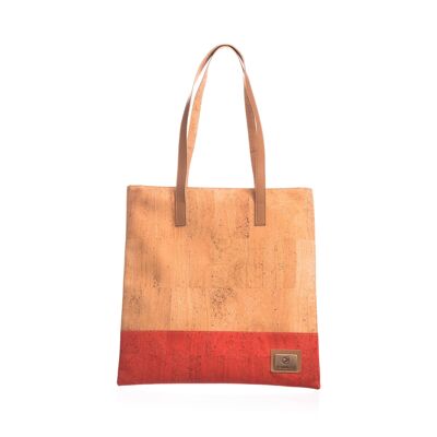 Bolsa de compras de corcho rojo vibrante: bolsa elegante, sostenible y práctica hecha de corcho de primera calidad
